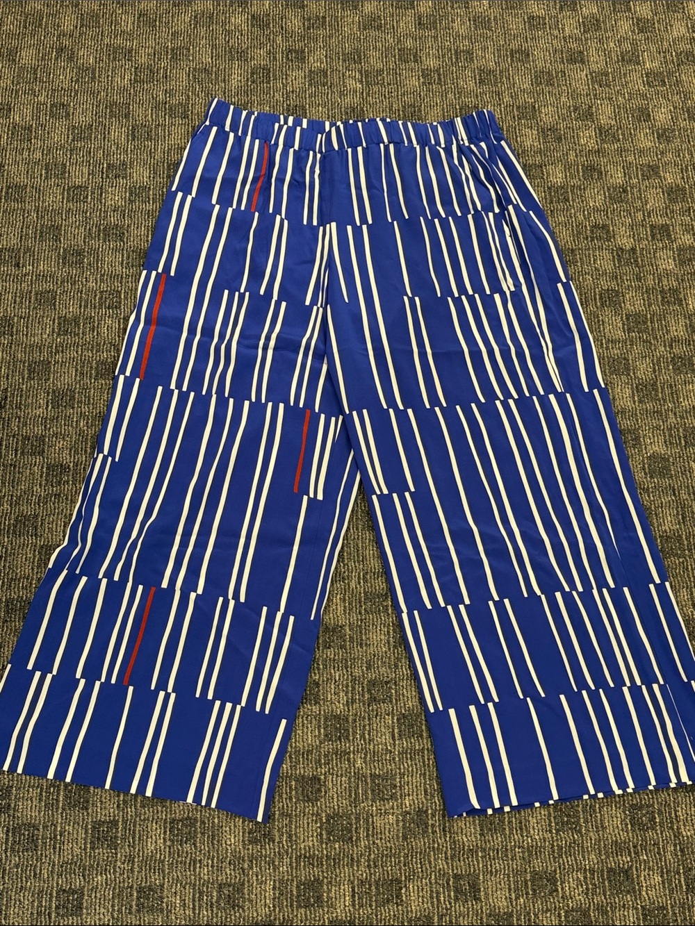 Lafayette‎ 148 New York 100% Silk Geometric Wide Leg Crop Pants XL - Picture 7 of 9